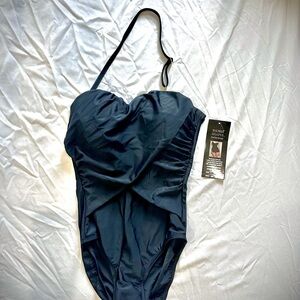 Shore Shapes Sz 8 Elegant Black One-Piece Swimsuit NWT